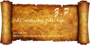 Závodszky Péter névjegykártya